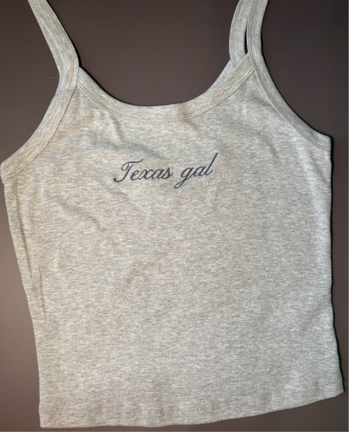 Texas Gal grey tank (grey embroidery)