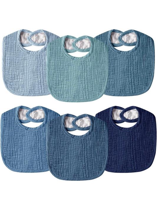 6 Baby Muslin bib (monogram embroidery)