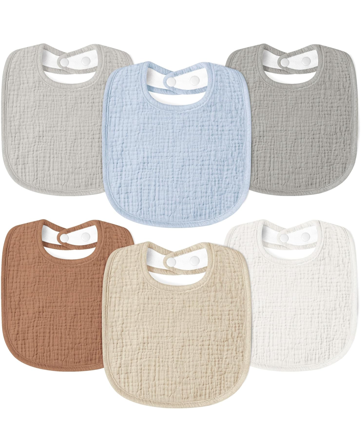 6 custom neutral bibs