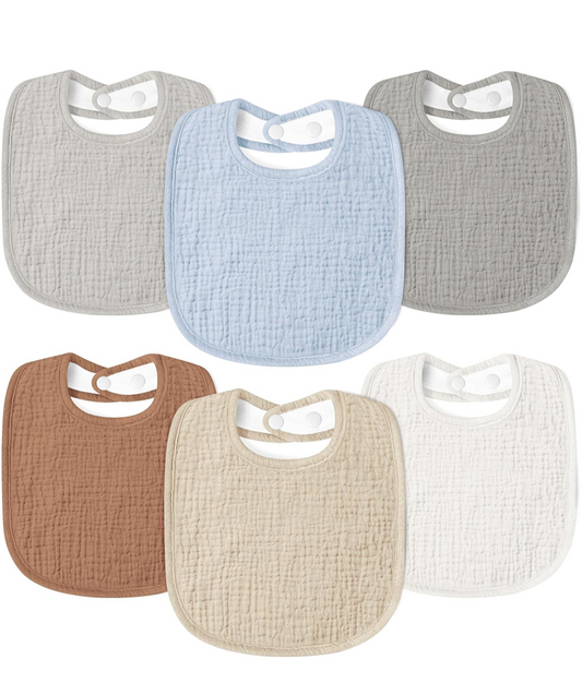 6 custom neutral bibs
