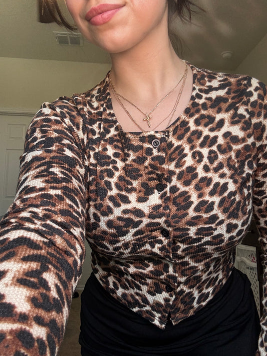 Leopard print tank/button down